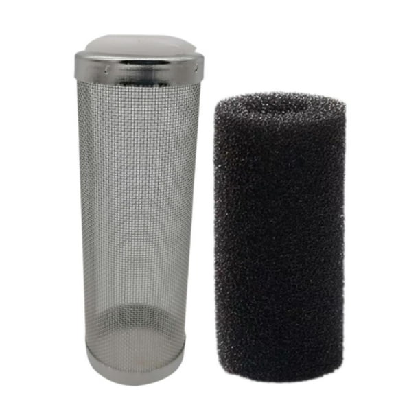 Cesta de entrada de malla de filtro de acuario Yinane con esponja para peces L