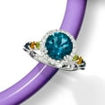 thumbnail image 5 of Ross-Simons 5.20 ct. t.w. London Blue Topaz and Multi-Gem Halo Ring in Sterling Silver, Women's, Adult, 5 of 7
