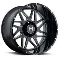22x10 Hostile H108 Sprocket Blade Cut (Gloss Black & Milled) Wheel 8x170 (-25mm)