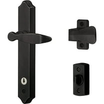 The Door ML Lever Set with Keyed Deadbolt (4 Posts, Matte Black)
