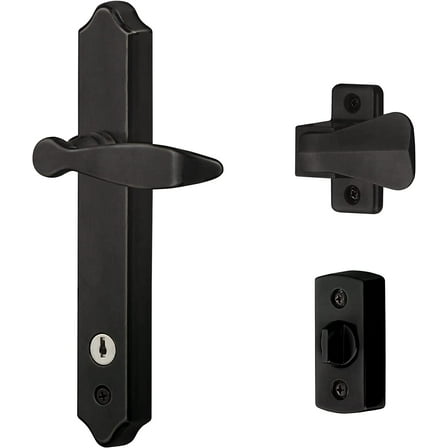 The Door ML Lever Set with Keyed Deadbolt (4 Posts, Matte Black)