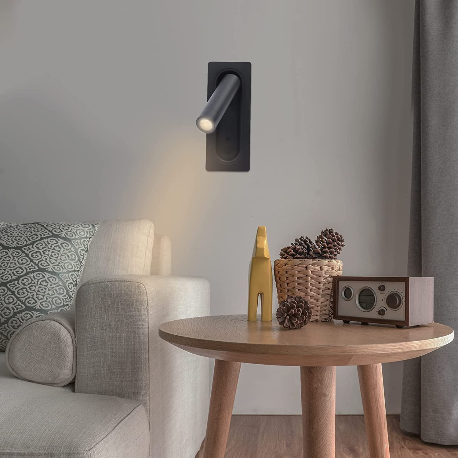 Miumaeov Led Bedroom Lamp Headboard Wall Light Sconce Embedded