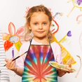 thumbnail image 2 of Colorful Rainbow Tie Dye Spiral Pattern Kids Aprons for Girls and Boys,Adjustable Neck Strap Toddler Aprons for Kids Cooking Baking, 2 of 6