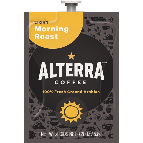 Lavazza, LAV48008, Alterra Morning Roast Coffee, 100 / Carton Flavia Freshpacks