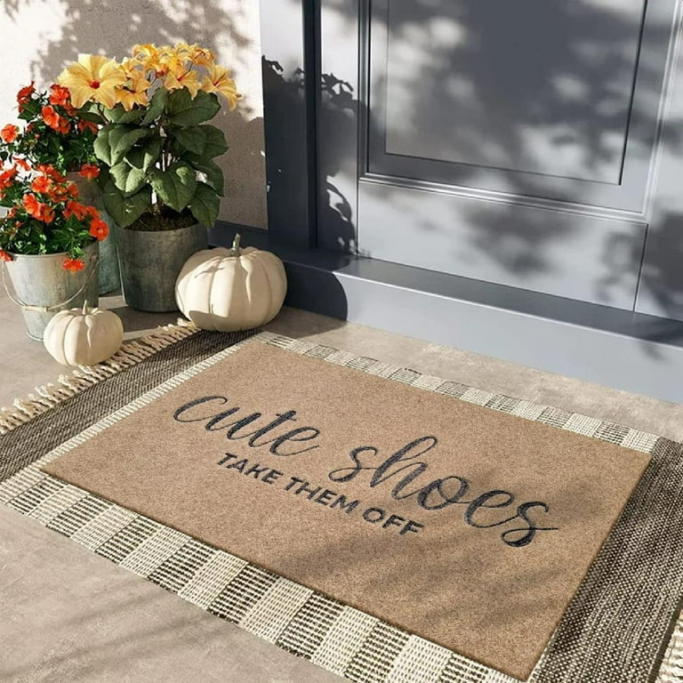 Dwelke Indoor Door Mat Entryway Rug Chenille Mats for Muddy Shoes Dogs  Bathroom Mats With Non-Slip Backing Machine Washable Durable Rug,24x36,Gray  