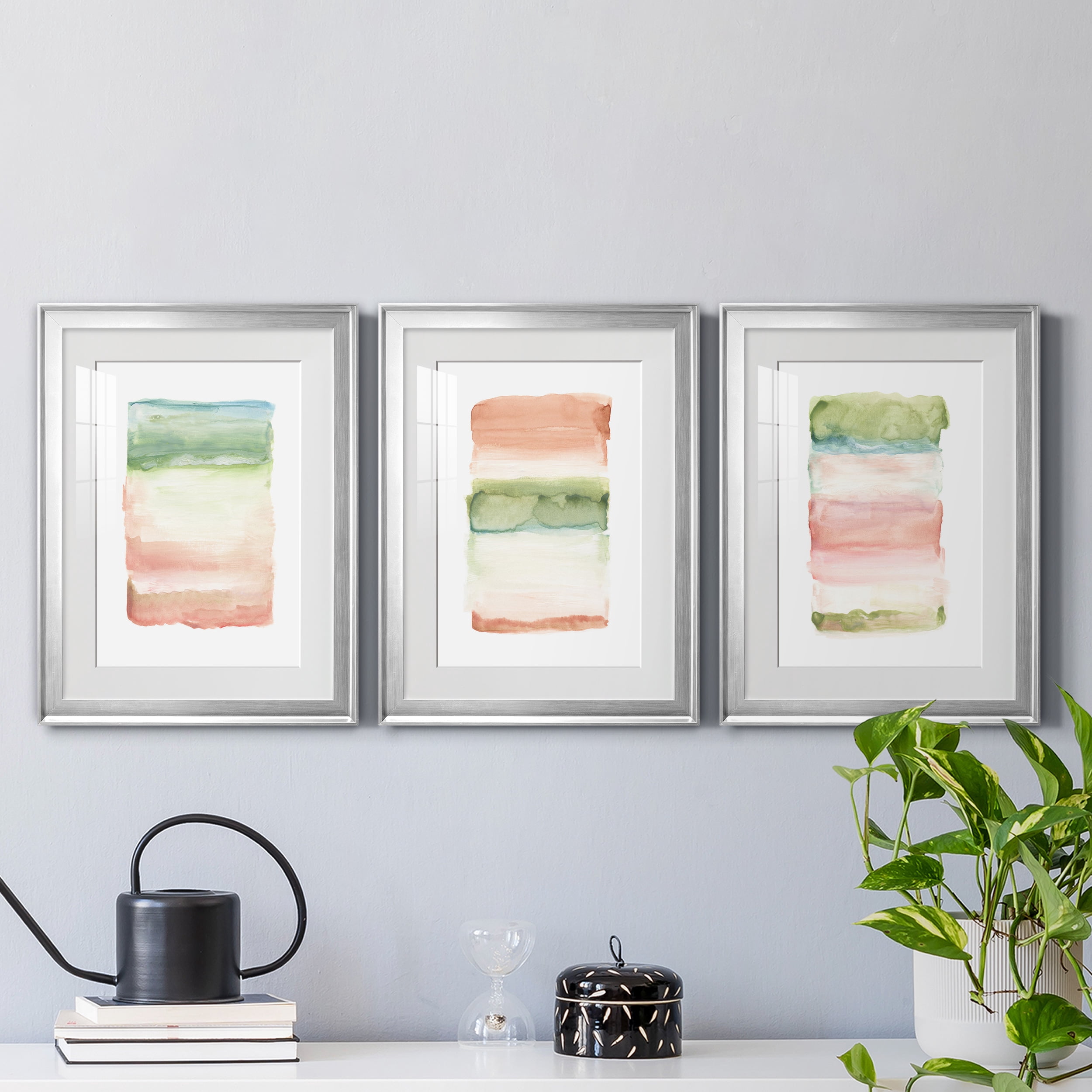 Skye I Premium Framed Prints Set of 3 - Ready to Hang - 22 x 30 Each - Silver Frame