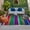 Green Blue, variant on Mexican Style Outdoor Rug 3x5 Ft, Non Slip Washable Area Rug, Colorful Mexico Stripes Blue Yellow Patio Rugs Carpet Runner, Large Floor Mat for Indoor/Outdoor Deck Porch Camping