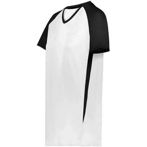Augusta Sportswear 6916.226.M Girls Cutter Plus V-Neck Jersey, White & Black - Medium