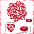 thumbnail image 2 of 1 Box 16PCS 13.5MM Red Heart Shape Handmade Lampwork Glass Beads with Holes Love Hearts Valentine Mother Father Day Spacer Charms Bead for Jewelry Making Decor Necklaces Diy Craft Supply, 2 of 8