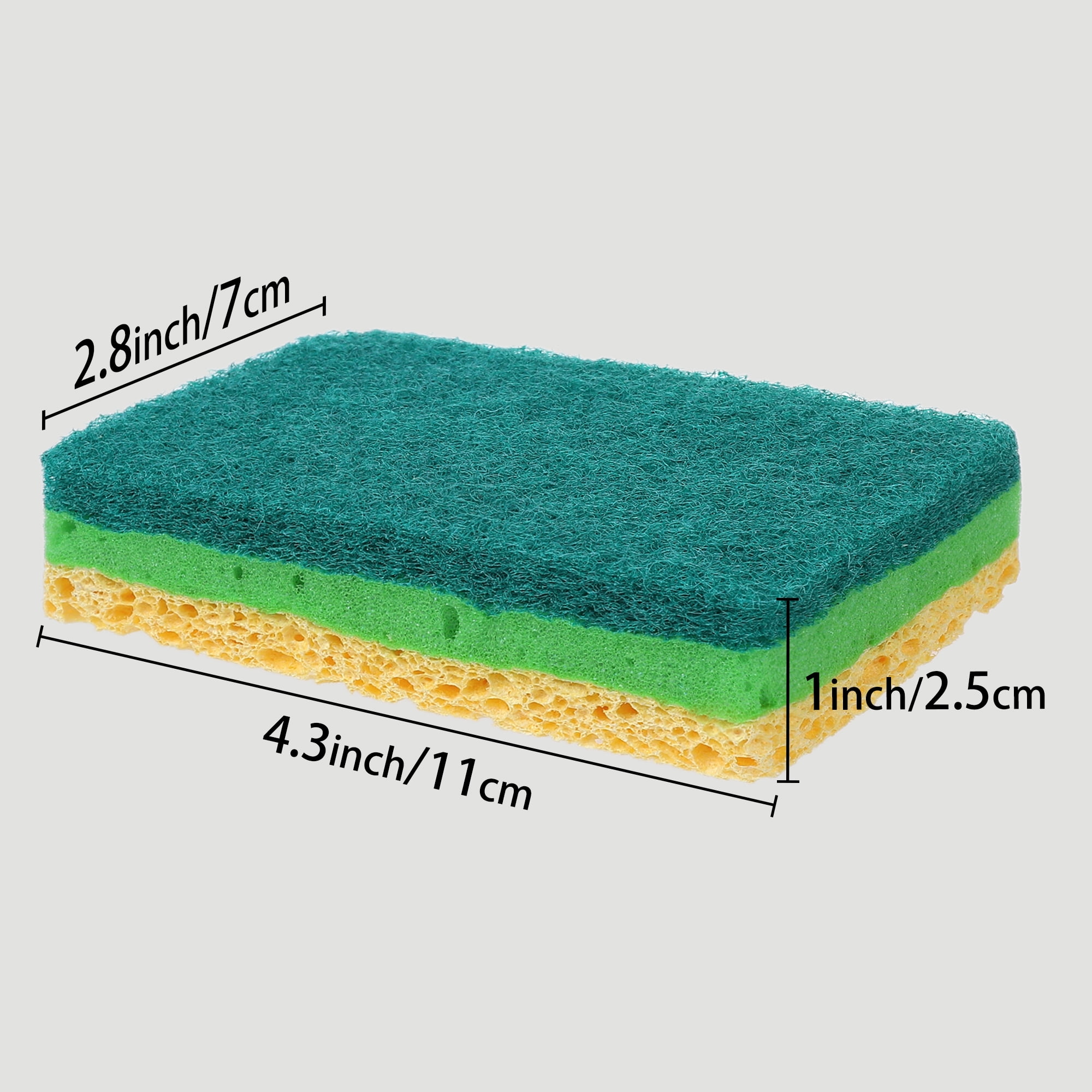 Unique Bargains Non-Scratch Scrub Dish Sponges Dual Sided Cleaning Sponges Green 6 Pcs