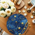 thumbnail image 2 of Round Placemats Gold Star 15 inch Set of 2 Table Mats for Dining Table Retro Blue Sky Heat Resistant Non-Slip Kitchen & Home Decorative Place Mat Set, 2 of 8