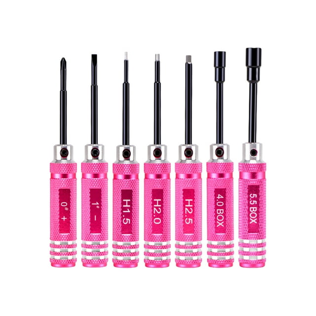 tredstone Short Handle Screwdriver Nut Driver Tool Kit Rc Style And Easy-to Short Handle Screwdriver pink 1Set