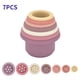 thumbnail image 1 of Baby Silicone Hourglass Stacking Cup, Montessori Educational Toy, Intelligence Gift Toys Stacking Ring Tower Toy For Infant Bath Play, 1 of 4