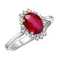thumbnail image 4 of RYLOS Rings for Women 14K White Gold Ring with 7X5MM Oval Gemstone &  Sparkling Diamonds July Ruby Jewelry Size 9, 4 of 8