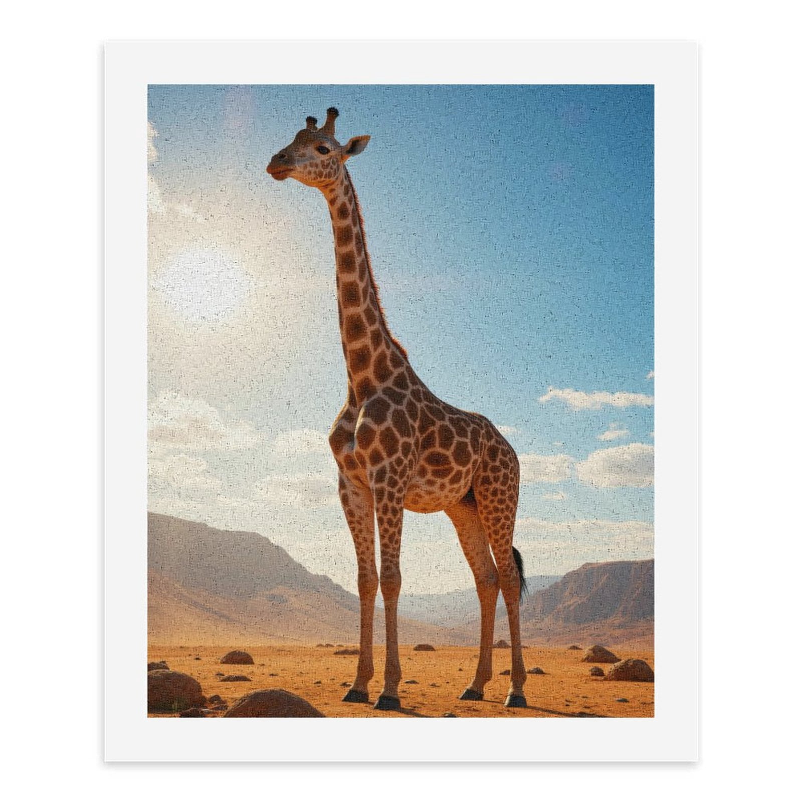 Paint by Numbers Kit for Adults, Giraffe Desert Sun Sky Landscape Paint by Numbers, Easy Paint by Numbers Kit for Adults Beginner, DIY Adult Paint by Number Kits on Canvas, Home Decor