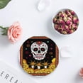 thumbnail image 4 of FMSHPON Halloween Flowers Skull Skeleton Set of 6 Round Coaster for Drinks, Absorbent Ceramic Stone Coasters Cup Mat with Cork Base for Home Kitchen Room Coffee Table Bar Decor, 4 of 6