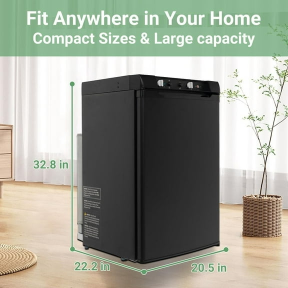 Smad Propane Refrigerator with Freezer 3 Way Fridge Gas/12V/110V 3.5 Cu.ft Outdoor