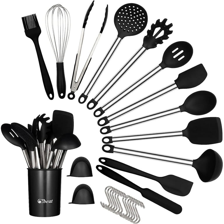 27 Pcs Silicone Kitchen Utensil Set with Holder, Heat Resistant Cooking  Utensils