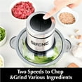 thumbnail image 4 of Electric Mini Food Processor, Dual 8-Cup Bowls, Glass & Stainless Steel, Compact 2-Speed Chopper for Small Kitchens, Baby & Pet Food Prep, Overheat Protection Light, Dishwasher-Safe Blades, BPA-Free, 4 of 8