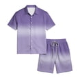 thumbnail image 5 of Hearthz Mens Summer Track Suits 2 Piece Shorts Sets Gradient Print Short Sleeve Button Down Shirt and Beach Shorts Set Summer Vacation Outfits for Men with Pockets, 5 of 6