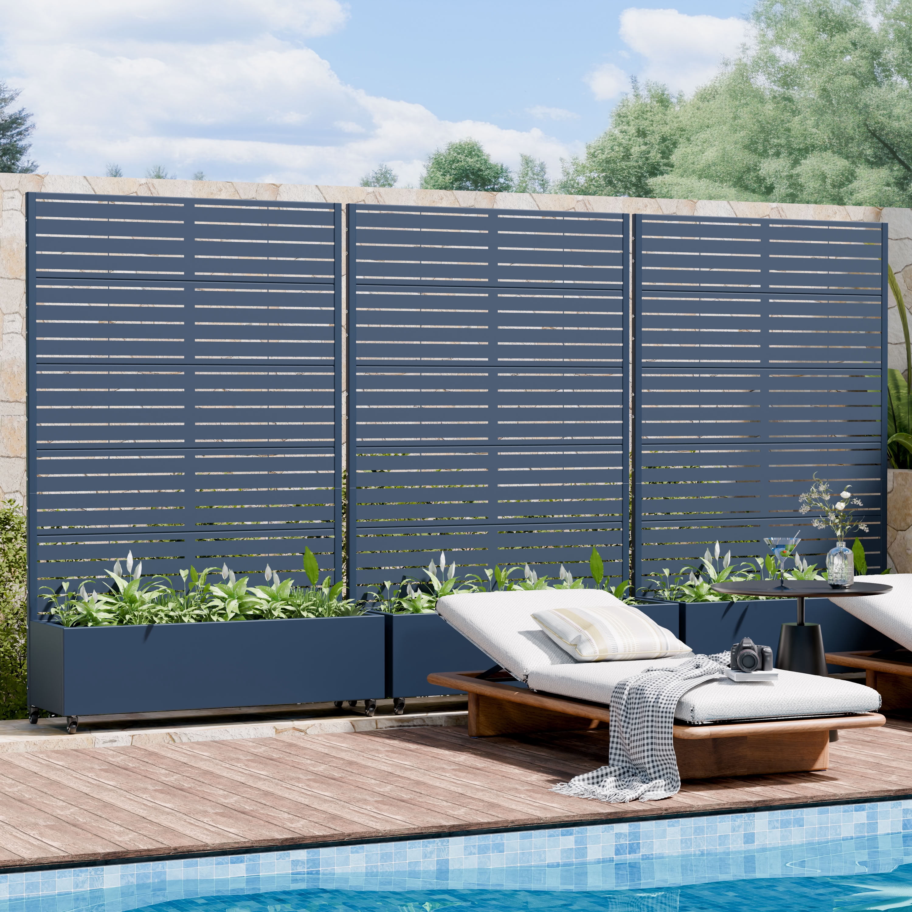 MAYEERTY 72*47in Outdoor Metal Planter Box, High Strength Metal Planter, Weatherproof Garden Planter for Patio, Balcony, Yard