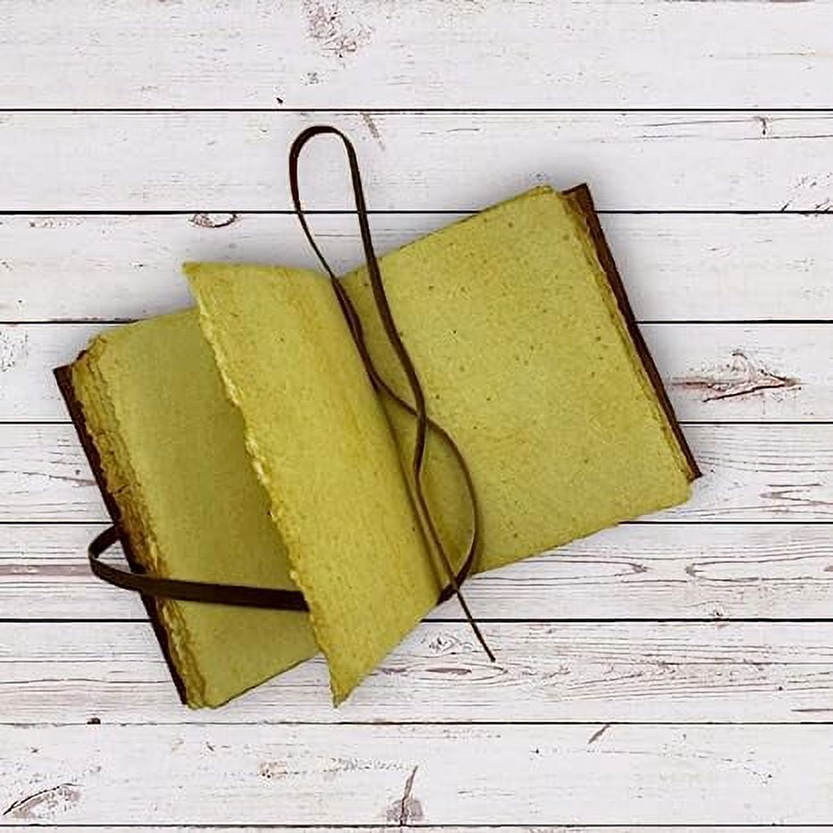 OVERDOSE Deckle Brown Moon Stone Leather Journal - Vintage Travel Journal for Men & Women Sketch Writing Diary Book of Shadows Handmade Vintage Deckle Edge Paper - 5 x 7 inches | 12 x 17 cm | A6