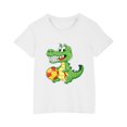 thumbnail image 5 of Zwiiyzr 3-10Y Dinosaur Toddler Kids Boys Girls Short Sleeve T-Shirts Crew Neck Top Tee Cotton Print Fashion Cute Top White, 5 of 6