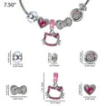 thumbnail image 6 of Sanrio Hello Kitty 7'' Fashion Charm Bead Bracelet with Pink Enamel and Crystal Beads, 6 of 7