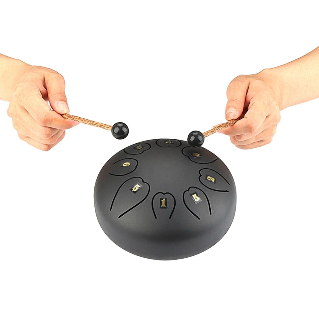Yihuala Steel Tongue Drum 6 Inch 8 Tone Key-Lotus Empty Drum Muscial Instrument Accessories With Drum Mallets Carry Bag