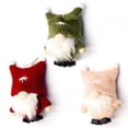 thumbnail image 1 of Billuyoard 3 piezas de lana de Navidad linda muñeca sin rostro Gnomo muñeco de peluche decoración colgante hecho a mano adorno de árbol de Navidad Kits de decoración para fiestas verde rosa rojo Billuyoard HA040441-01, 1 of 6