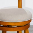 thumbnail image 4 of Cfowner 30" Bar Height Slat Back Swivel Stool, Natural Finish, Beige Fabric Seat, 4 of 5