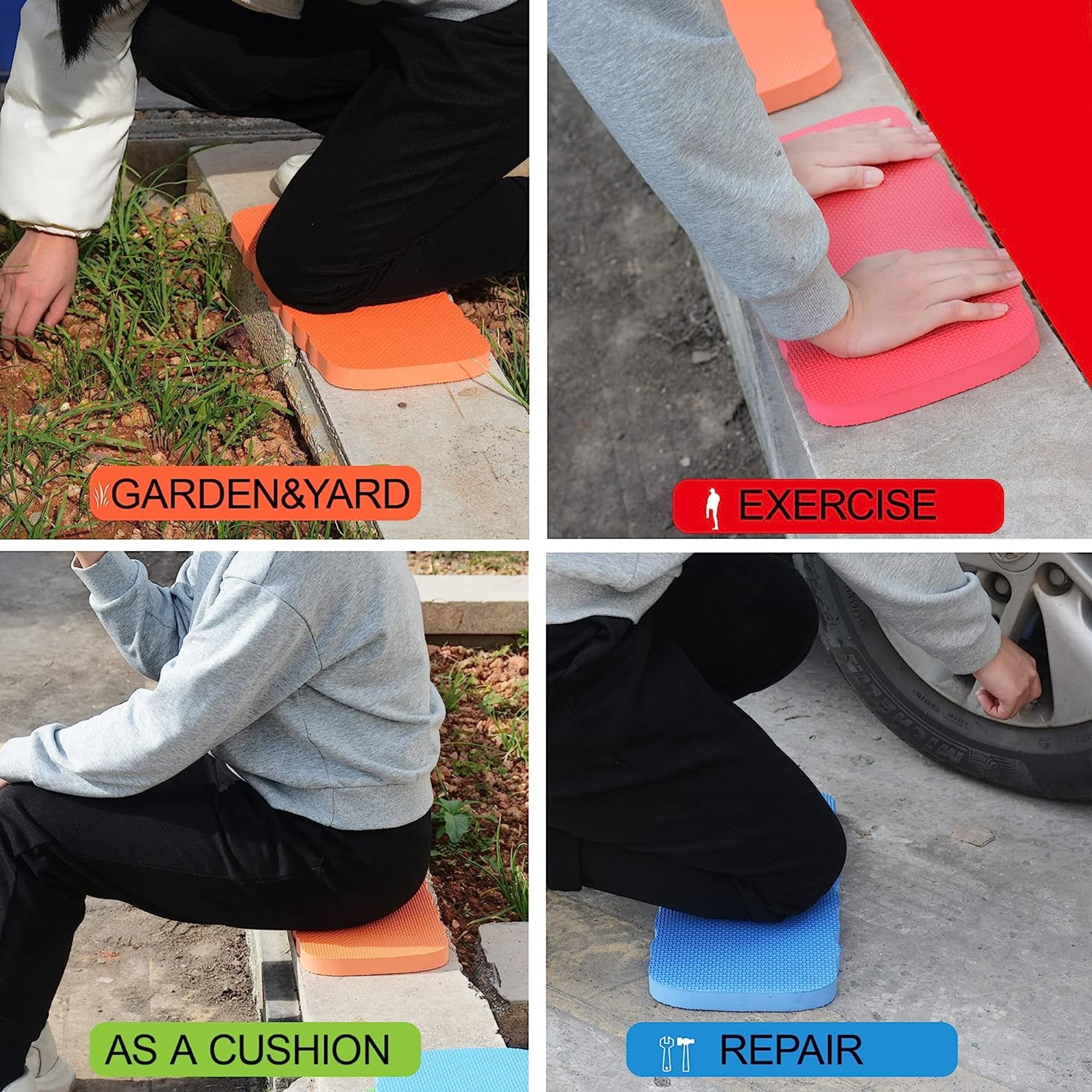 Foam Kneeling Pads Set of 6 Blue Gray Purple Waterproof Multipurpose Knee Pad for Home Gardening Bath Yoga Praying Camping Exercise Work Classroom Seat Cushion Indoor Outdoor Use (Color Varies)