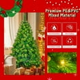 thumbnail image 2 of 6FT Grass Green Christmas Tree, Large Branches Pine Tree, Pre-Lit Set with Tree & Garland & Wreath, Artificial Christmas with Pine Cones, Hinged Xmas Tree , for Holiday Party Ofiice Home, 2 of 7