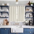thumbnail image 2 of Sage Green Striped Kitchen Curtains 84 Inch Length, Modern Farmhouse Green Stripes Grommet Top Bedroom Living Room Curtains, Light Filtering Cafe Curtain Drapes 2 Panels Set 104''x84'', 2 of 9