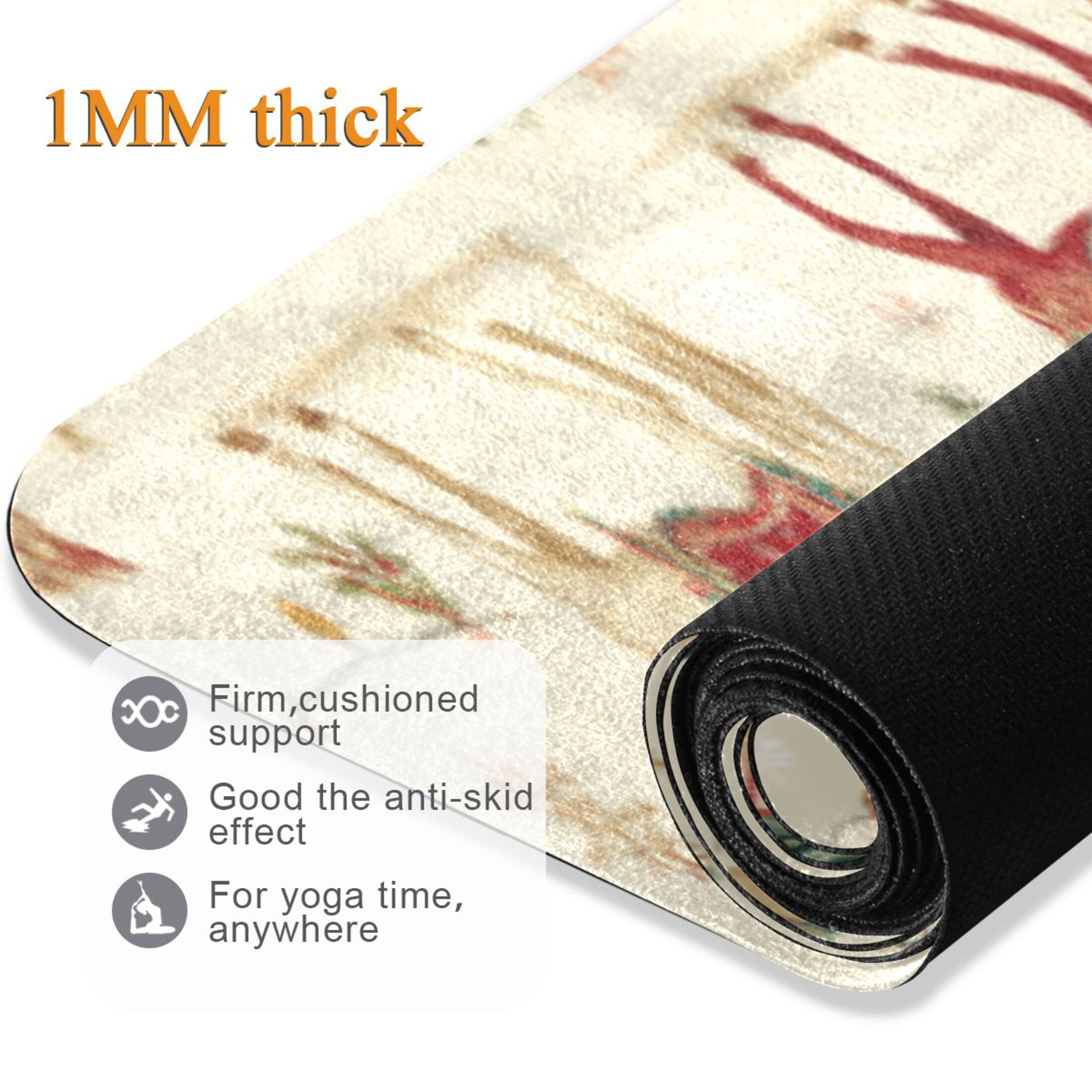 BZSMCE Yoga Mat Women Fitness Mat Carousel Horses Pattern