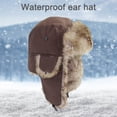 thumbnail image 3 of sunsanly Men Winter Lei Feng Hat Thickened Plush Ear Protection Fuzzy Faux Fur Windoroof Waterproof Adjustable Heat Retention Outdoor Skiing Skating Snowboarding Hataily Life, 3 of 8