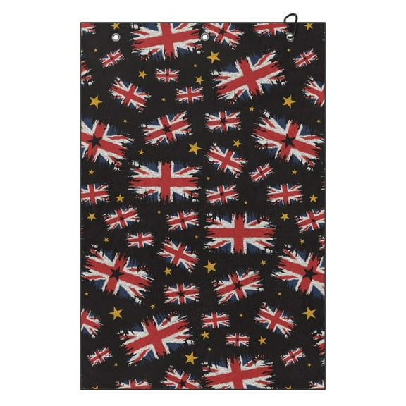 Yuyamidu The Union Jack Golf Towel Portable Golf Towels Golf Accessories 23.62" x 15.74" Absorbent Coral Velvet Towel Soft Comfortable Fabric for Golf Bags, Cart or Club