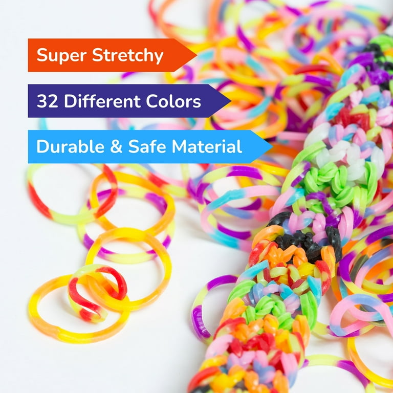 LotFancy 32 Colors Rubber Band Bracelet Kit, DIY Loom Kit with