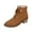 #258-Brown, variant on AUNVITO Women's Comfortable Low Heel Lace-Up Ankle Boots Winter Fashion Pointed Toe Foldable Cuff Faux Suede Casual Shoes