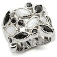 thumbnail image 1 of Rhodium Brass Ring with Milky CZ in Multi Color for Women Multi Color Stone Color Style 0W272 Size 5, 1 of 1