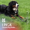 thumbnail image 2 of Piquet d'Attachement pour Chien Robuste, Installation Facile, Design en Métal Chromé à Vis de Liège pour une Insertion Facile au Sol et Attache Polyvalente, Résistant aux Intempéries avec Anneau Pivotant à 360 Degrés pour Chiens jusqu'à 80 Lbs, 2 of 6