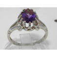 thumbnail image 2 of LBG British Made 9k White Gold Ring with Natural Amethyst Womens Engagement Ring - 33 size options - Size 4, 2 of 6