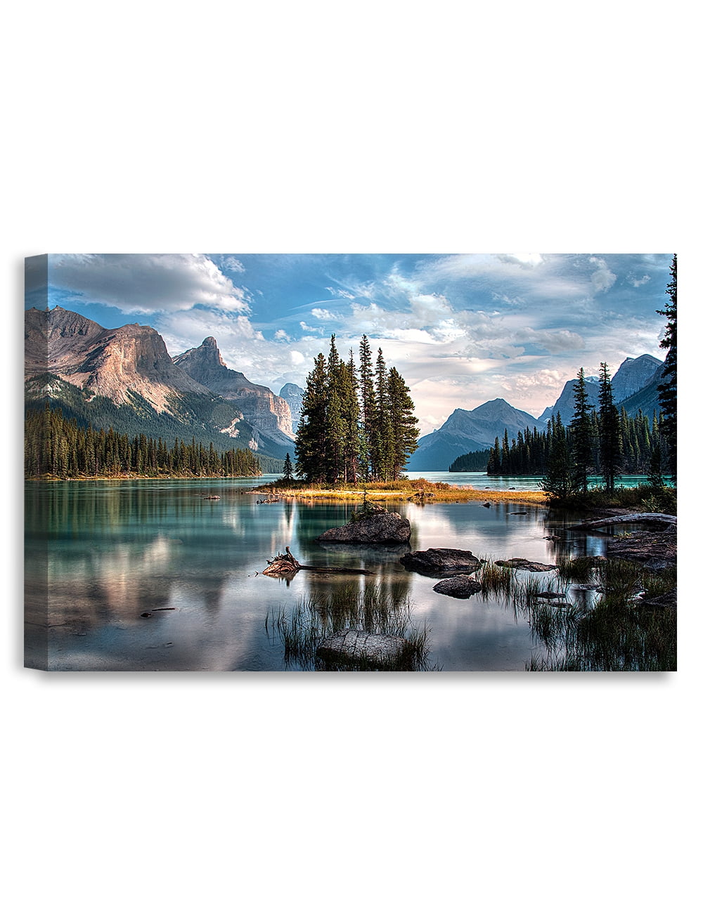 DecorArts Spirit Island, Jasper National with Mountain Forest Giclee  Canvas Prints for Wall Decor. 24x16