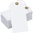 thumbnail image 1 of MesaSe White Tags with String Attached 100 Pcs Large Price Tags Paper Hanging Tags with Elastic Rope Attached Writable Marking Tags Gift Tags for All Occasions 4.76‘‘×2.36‘‘, 1 of 14