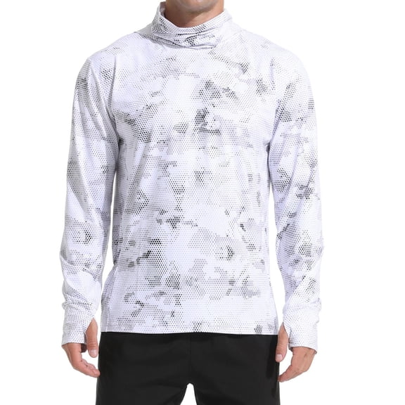 koolsoo Men's Sun Protection Hoodie Shirt Cooling Shirt Comfortable Outwear Sun Protective Clothes for Running Fishing Riding Outdoor M