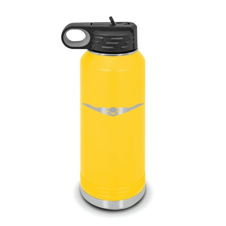 

B-2 Spirit Water Bottle 32 oz - Laser Engraved w/ Flip Top Removable Straw - Polar Camel - Stainless Steel - Vacuum Insulated - Double Walled - Drinkware - b2 stealth bomber heavy bomber - Yellow