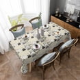 thumbnail image 4 of Easter Rabbit Rectangle Tablecloth, Cartoon Cute Bunny Sketch on Yellow Waterproof & StainResistant Tablecloth, Washable Oil-proof Table Cover for Dining/Party/Wedding/Camping/Buffet 52x70 In, 4 of 9