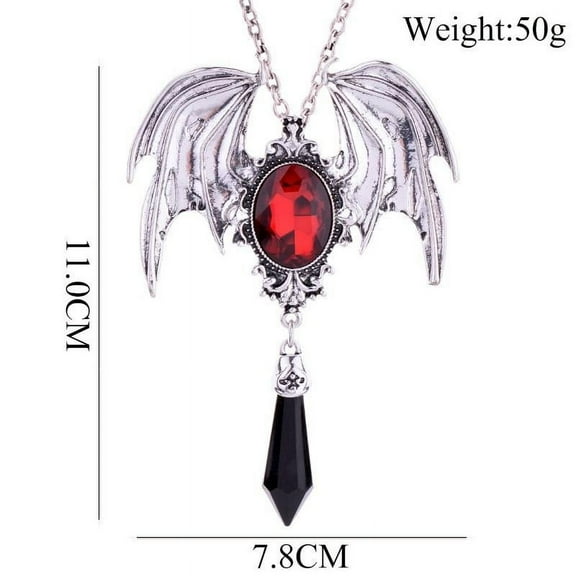 Necklace Red Vampire Vintage Bat Pendant For Men And Women