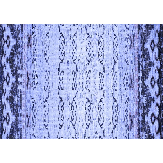 Ahgly Company Indoor Rectangle Abstract Blue Contemporary Area Rugs, 8' x 10'