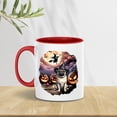 thumbnail image 5 of Spooky Halloween Night Witch Pug Glowing Pumpkins 11oz Accent Two-tone Mug Dog Lover Gifts Coffee Tea Cup - 12015, 5 of 5